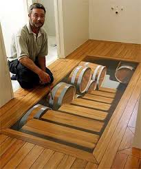 Floor Mural That Gives The Illusion The Floor Is A A Stairway Leading To A Beer Cellar Floor Murals Floor Art Beer Cellar