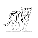 How to draw a white bengal tiger striped easy slowly step by step for kids and beginners fanpage facebook drawing for kids. Learn How To Draw Tiger Cub Zoo Animals Step By Step Drawing Tutorials