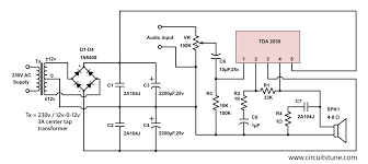 Powerful bridge amplifier using la4440 ic with volume treble bass (diy). 10w Audio Amplifier Circuit By Tda2030 Circuitstune