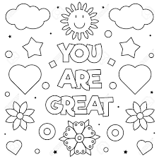 You Are Great Coloring Page Vector Illustration Illustration Ad Page Coloring Great Illus Mindfulness Colouring Coloring Pages Mandala Design Art