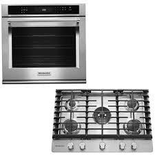Benefits of a double wall oven. Kitchenaid 30 Gas Cooktop 30 Single Wall Oven In Stainless Steel Nebraska Furniture Mart