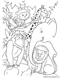 We have so many wonderful and free printable coloring pages for kids that they will be busy coloring them for hour and hours. Cute Animals In Jungle Coloring Page Jungle Coloring Pages Animal Coloring Pages Zoo Coloring Pages