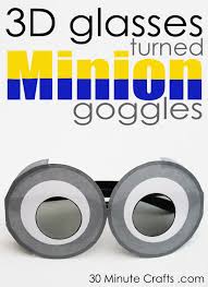 This instuctable will show you how to make cheap easy despicable me minion goggles. 3d Minion Goggles 30 Minute Crafts