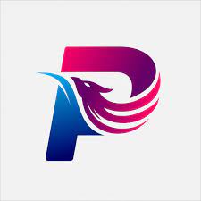 Phoenix Letter P Lukisan Huruf Desain Logo Huruf