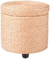 Cotton fabric lines the extra. Oriental Furniture Rush Grass Storage Footstool Natural Amazon Sg Home