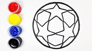 Ball icon and banner for soccer fan club or college league, tournament for cup, vector illustration of soccer ball in flight, colored trail from fligh. How To Draw Uefa Champions League Soccer Ball Simple Drawing And Coloring Pages Ideas For Kids Youtube