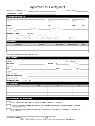 Free Printable Employment Application Form