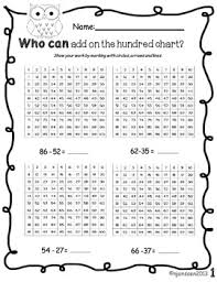 2nd Grade Common Core Number Line And 100 Chart Add Subtract