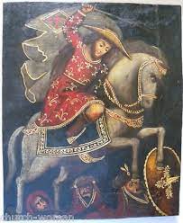 Antique Saint James the Moor-slayer Retablo Painting | #151149527