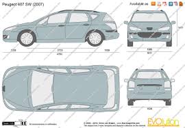 Peugeot 407 Sw Vector Drawing