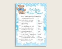 Best celebrity baby names of 2018. Blue Brown Celebrity Baby Names Teddy Bear Baby Shower Boy Name Game Printable Celebrity Match Game Famous Babies Game Celebrity Tb001 By Creative Digital Arts Catch My Party