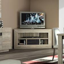 Meuble Tv D Angle Bois Et Laque Gris Moderne Fabio Meuble Tv En Coin Meuble Tv Angle Meuble D Angle