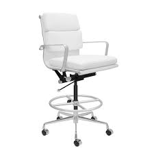 Soho Soft Pad Drafting Chair White Drafting Chair Chair Mid Century Modern Office Chair