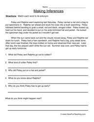 Inference Worksheets Have Fun Teaching Reading Comprehension Worksheets 8th Grade Reading Inference