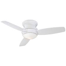 Find new flush mount ceiling fans for your home at. Minkaaire F593l Wh White Traditional Concept 44 3 Blade Flush Mount Led Indoor Outdoor Ceiling Fan With Wall Control Included Lightingdirect Com