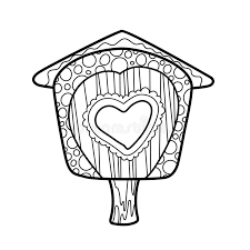 Search through 623,989 free printable colorings at getcolorings. Bird House Coloring Ornament Vector Illustration On White Background Birdhouse With Heart Coloring Card Template Stock Illustration Illustration Of Card Element 139622581