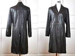 German Vintage Leather Coat Dark Chocolate Lambskin Leather Etsy Knee Length Coat Leather Coat Womens Vintage Clothes Women