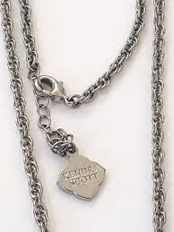 Kendra Scott Marple Rayne Silvertone Long Chain Pendant Tassel Necklace