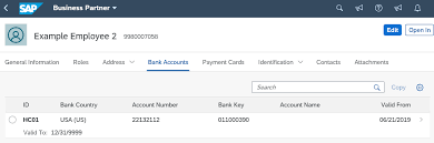 The bank information page lets you view and delete saved bank information. How To Integrate Payment Information From Sap Successfactors Employee Central To Automatically Generate A Supplier For Expense Payments In Sap S 4hana Cloud Sap Blogs