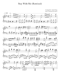 Stay With Me Chanyeol Punch Goblin Ost Sheet Music For Piano Solo Musescore Com
