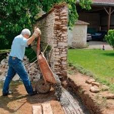 Tutoriel Comment Remonter Un Mur De Pierre Mur En Pierre Parement Pierre Exterieur Mur Pierre Seche
