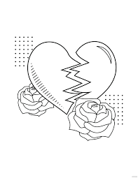 School's out for summer, so keep kids of all ages busy with summer coloring sheets. Free Broken Heart And Roses Coloring Page Eps Illustrator Jpg Png Pdf Svg Template Net