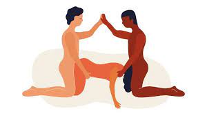 Spit roast sex position