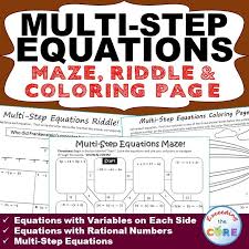 Solve each equation for the stated variable. Multi Step Equations Maze Riddle Color By Number Coloring Page Activity
