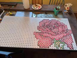 Apex art is a place for share the some of arts and crafts such as cross stitch , embroidery,diamond painting , designs and patterns of them and a lot of othe. Pic Not Technically Cross Stitch But I Just Painted A Pegboard That Will Be Going In My Craft Room Used A Pattern From An Old Cross Stitch Book Crossstitch