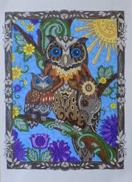 Owls By Marjorie Sarnat Colored By Linda Swirski Owl Coloring Pages Owl Artwork Owls Drawing