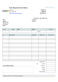 Blank Vehicle Repair Invoice 2 Invoice Template Invoice Template Word Invoice Sample