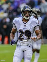 Baltimore Ravens Cornerback Marlon Humphrey In Action During A Game Baltimore Ravens Nfl Fans Marlon