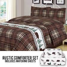 Check spelling or type a new query. Rustic Bear King Comforter 7 Piece Bedding And Sheet Set Cabin Moose Hunting Lodge Bed In A Bag Walmart Com Walmart Com