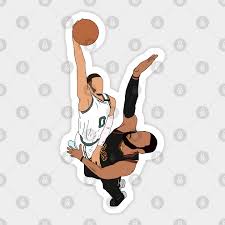 And although boston would eventually lose the series, tatum's first defining moment can be compared to the likes of iverson crossing jordan as it help set. Jayson Tatum Dunks On Lebron Jayson Tatum Sticker Teepublic