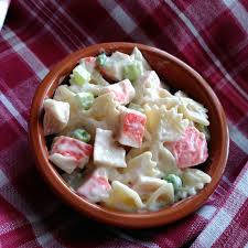 Seafood Pasta Salad In 2020 Seafood Salad Pasta Seafood Pasta Imitation Crab Meat