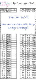 1p Savings Challenge Printable My Money Cottage