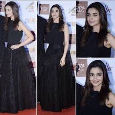 Alia Bhatt In Designer Black Dress From Manish Malhotra S Collection At Redio Mirchi Award Manish Malhotra Dresses Designer Black Dress Dresses