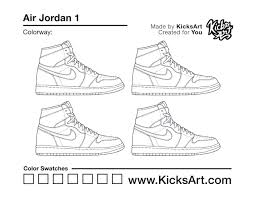 Air Jordan 1 Kicksart Air Jordans Sneaker Posters Sneakers Drawing
