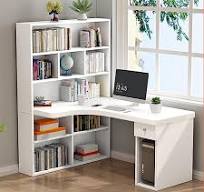 Amazon.com: QQXX Escritorio moderno en forma de L con ...