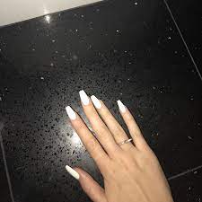 Long White Coffin Nails Claws White Acrylic Nails Nail Shapes Squoval Nails