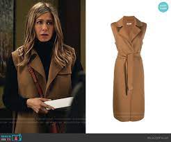 Jennifer joanna aniston (born february 11, 1969) is an american actress, producer, and businesswoman. Wornontv Alex S Sleeveless Camel Coat On The Morning Show Jennifer Aniston Clothes And Wardrobe From Tv