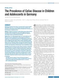 A genetic, autoimmune disease where ingested gluten damages the small intestine. The Prevalence Of Celiac Disease In Children And Adolescents In Germany 17 08 2015