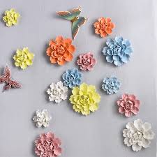 Ceramic wall art ceramic clay porcelain clay polymer clay flowers ceramic flowers pottery designs pottery art pottery ideas art floral. Modern 3d Stereo Wall Ceramic Flowers Crafts Decoration Creative Simulation Flower Wall Sticker Home Wall Hanging Mural Ornament Wall Stickers Aliexpress
