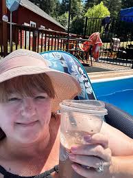 Enjoying my 4th in the pool. Love my 15.00 Walmart find. Got me a little  shade now. Water is about 90 degrees today here in NC. Still feels  refreshing.