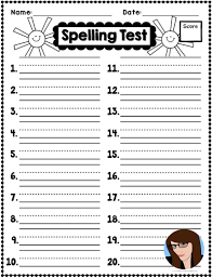 Spring Spelling Spelling Test Template Spelling Test Spelling Word Practice