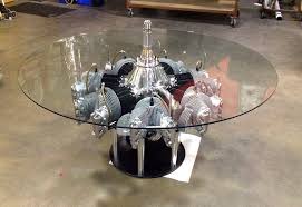 Radial Engine Table Automotive Decor Engine Table Stainless Steel Furniture