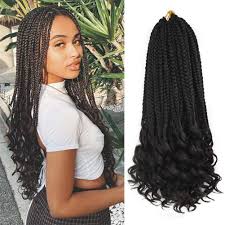 Ombre the ends of my kinky curly hair. Buy 7 Packs Ombre Box Braids Crochet Hair Wave Crochet Box Braids With Curly Ends Bohemian Box Braid Curly Crochet Braids Hair Prelooped Synthetic Braiding Hair Extensions For Black Women 1b 18inch