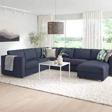 Vimle Sectional 5 Seat Corner With Chaise Orrsta Black Blue Ikea U Shaped Sofa Corner Sofa Bed Corner Sofa