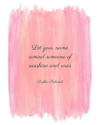 Sunshine And Roses Quote Art Watercolor Pink Words Inspirational Quotes Watercolor Quote