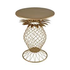 Furniture Living Room Tables Accent Tables Metal Pedestal Table In Gold Finish With Botanical Accents Gold Accent Table Accent Table Side Table